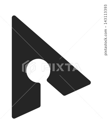 Cursor Arrow With Keyhole Symbol Monochrome Cursor Arrow With Keyhole Symbol Monochrome 143113393