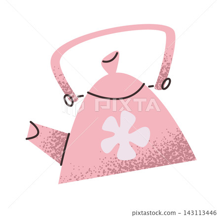 Teapot With Flower Motif Hand Drawn 143113446