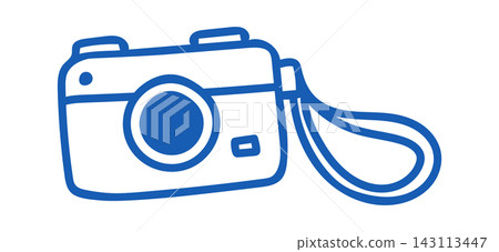 Camera With Wrist Strap Line Art Camera With Wrist Strap Line Art 143113447