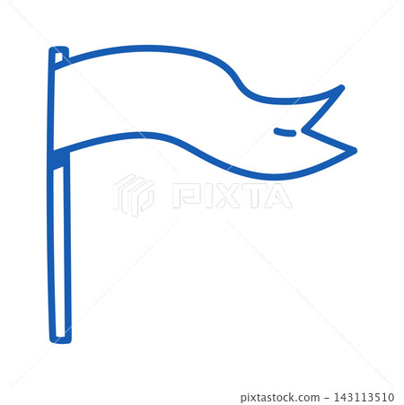 Flag Waving On Pole Line Art Flag Waving On Pole Line Art 143113510