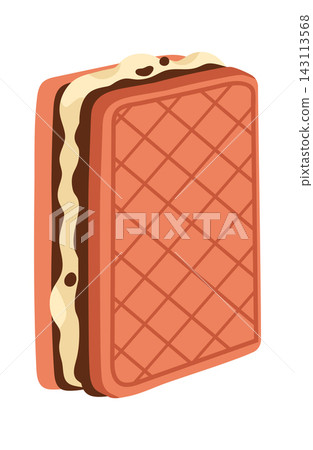 IceCream Sandwich Stack Snack Cartoon Style IceCream Sandwich Stack Snack Cartoon Style 143113568
