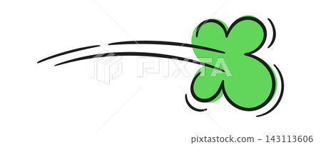 Clover Flying With Motion Lines Cartoon Clover Flying With Motion Lines Cartoon 143113606