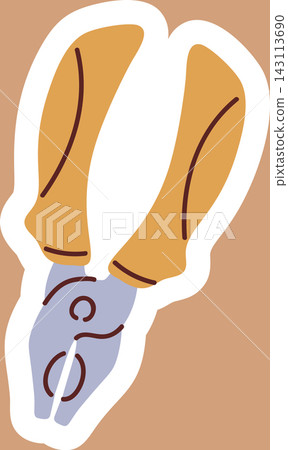 Pliers Hand Tool Sticker Style Doodle Pliers Hand Tool Sticker Style Doodle 143113690