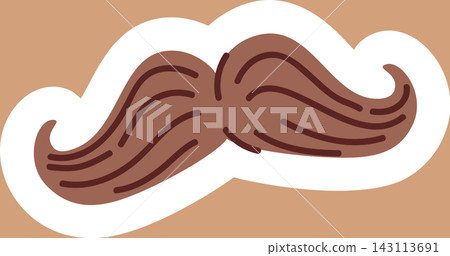 Mustache Curled Retro Emblem Cartoon Mustache Curled Retro Emblem Cartoon 143113691