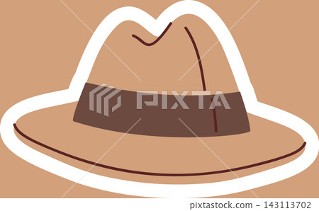 Fedora Hat With Band Cartoon Style 143113702