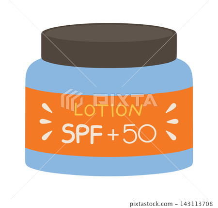 Sunscreen Jar SPF50 Skincare Cartoon Style Sunscreen Jar SPF50 Skincare Cartoon Style 143113708