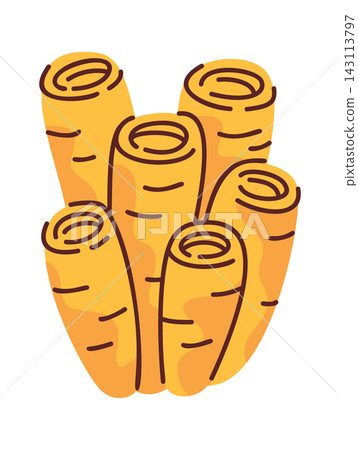 Yellow Tube Coral Cluster Cartoon Illustration Yellow Tube Coral Cluster Cartoon Illustration 143113797