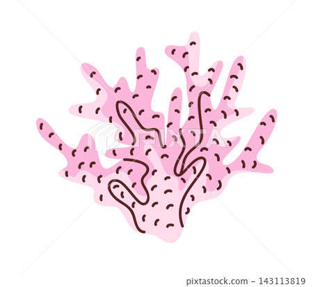 Coral Reef Branches Underwater Seaweed Cartoon 143113819