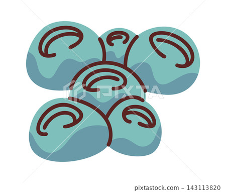 Brain Coral Reef Element Cartoon Style Brain Coral Reef Element Cartoon Style 143113820