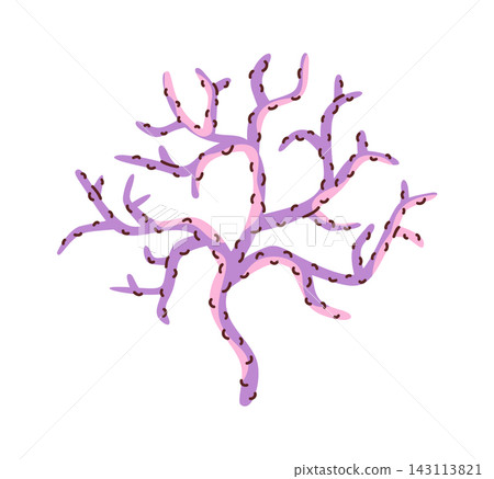 Coral Branch Sea Life Cartoon Style 143113821