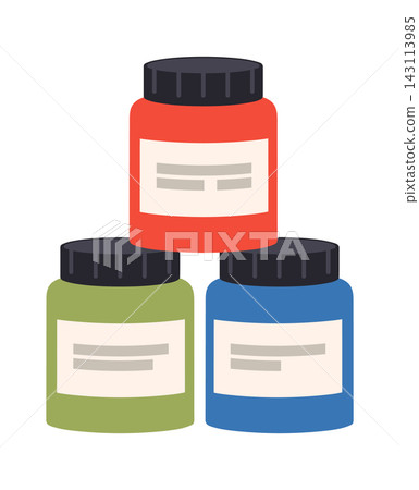 Jar Stack Storage Containers Cartoon Style Jar Stack Storage Containers Cartoon Style 143113985