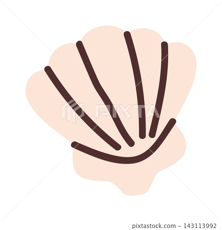 Seashell Marine Emblem Minimal Line Style 143113992