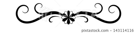 Flourish Divider With Swirl Ornaments Line Art 143114116