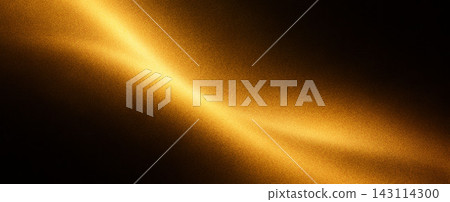 Diagonal beam of warm golden light on dark textured background 143114300