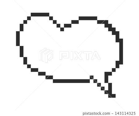 Speech Bubble Heart Pixel Frame 143114325