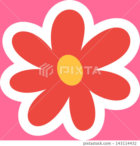 Flower Blossom Emblem With Bold Outline Flower Blossom Emblem With Bold Outline 143114432