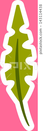 Leaf Sticker Wavy Edge Cartoon Leaf Sticker Wavy Edge Cartoon 143114438