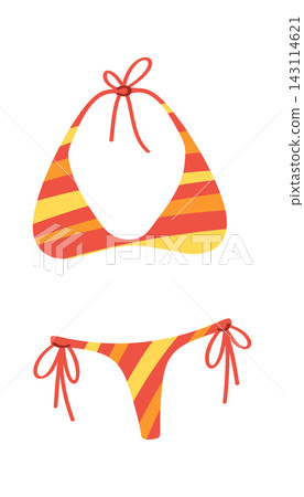 Bikini Swimwear Set With Stripes Cartoon Bikini Swimwear Set With Stripes Cartoon 143114621