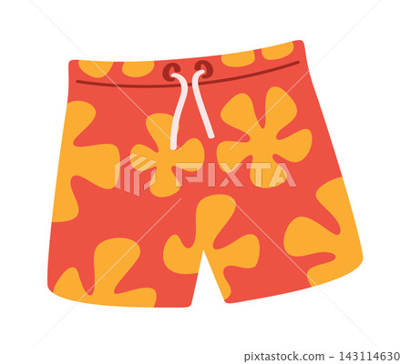Swim Trunks With Floral Pattern Cartoon Swim Trunks With Floral Pattern Cartoon 143114630