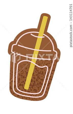 Milkshake Cup With Straw Sticker Style Milkshake Cup With Straw Sticker Style 143114701