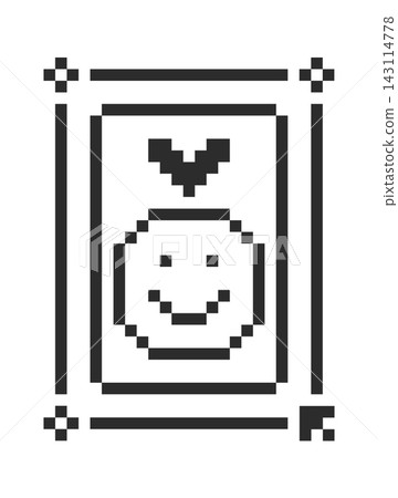 Smiley Poster With Heart Pixel Art Smiley Poster With Heart Pixel Art 143114778
