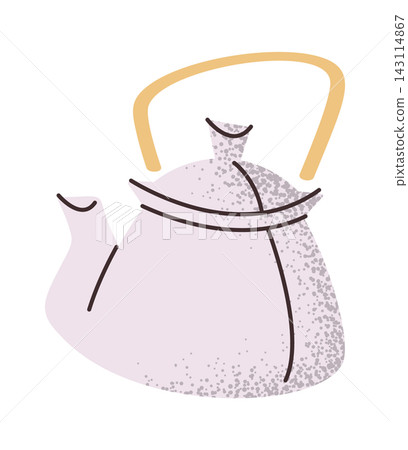 Teapot With Handle Rustic Texture Line Art Teapot With Handle Rustic Texture Line Art 143114867