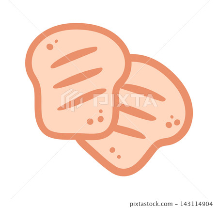 Bread Slices Overlapping Minimal Cartoon Bread Slices Overlapping Minimal Cartoon 143114904