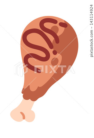 Chicken Drumstick With Glaze Cartoon Style Chicken Drumstick With Glaze Cartoon Style 143114924