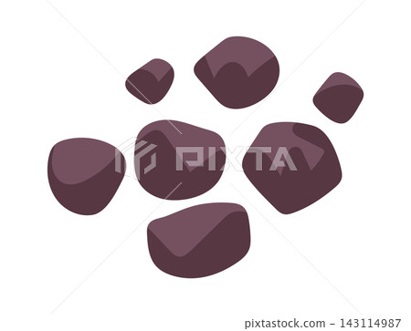 Rock Pebbles Cluster On White Cartoon Rock Pebbles Cluster On White Cartoon 143114987