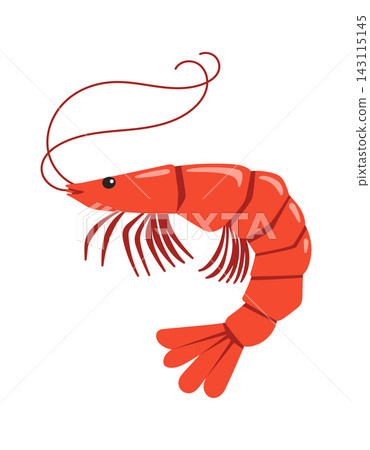 Shrimp Profile Seafood Mascot Cartoon Style Shrimp Profile Seafood Mascot Cartoon Style 143115145