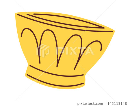 Bowl Tilted With Decorative Arcs Cartoon Bowl Tilted With Decorative Arcs Cartoon 143115148