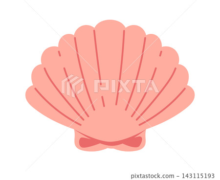 Seashell Iconic Scallop Shape Cartoon Style Seashell Iconic Scallop Shape Cartoon Style 143115193