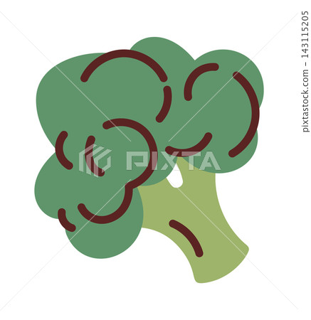 Broccoli Head Vegetable Icon Style Cartoon Broccoli Head Vegetable Icon Style Cartoon 143115205