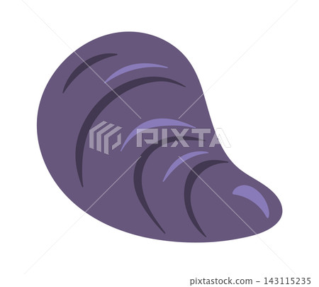 Mussel Shell Seafood Ingredient Cartoon Style 143115235