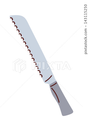Knife Bread Slicing Cartoon Style Knife Bread Slicing Cartoon Style 143115250