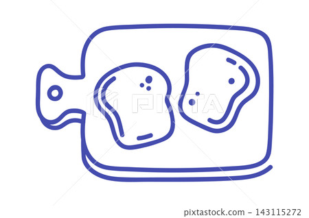 Cutting Board With Steak Slices Line Art Cutting Board With Steak Slices Line Art 143115272