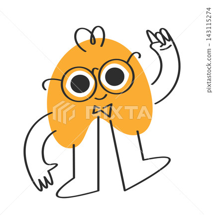 Monster Waving Hand Doodle Line Art Monster Waving Hand Doodle Line Art 143115274