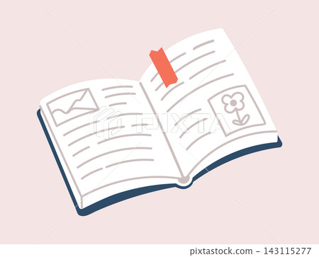 Notebook Open With Notes And Sketches Line Art Notebook Open With Notes And Sketches Line Art 143115277