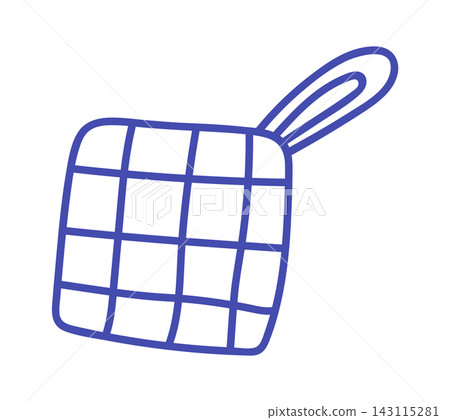 Potholder Hanging With Grid Line Art Potholder Hanging With Grid Line Art 143115281