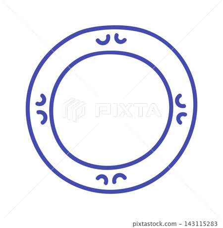 Plate Decorative Border Ornament Line Art Plate Decorative Border Ornament Line Art 143115283