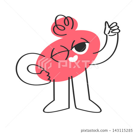 Heart Character Winking And Thumbs Up Cartoon 143115285