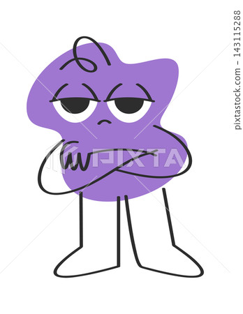 Blob Character Crossing Arms Line Art Blob Character Crossing Arms Line Art 143115288
