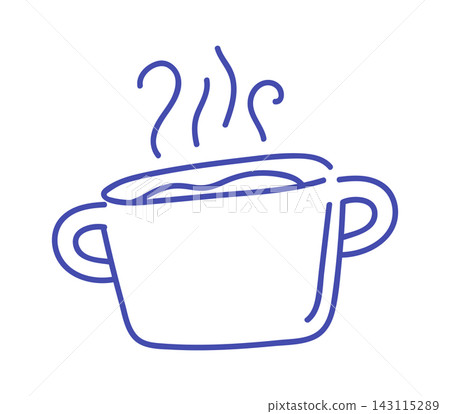 Soup Bowl Steaming Line Art Soup Bowl Steaming Line Art 143115289