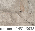 Weathered Concrete Pavement Texture with Cracks and Geometric Patterns 143115638
