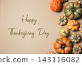 Thanksgiving Greeting with Decorative Pumpkins 143116082