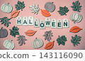 Halloween Letter Tags with Autumn Leaves and Pumpkins 143116090