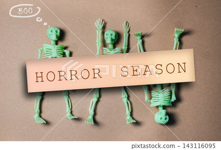 Glow in the Dark Skeletons with Horror Season Sign Glow in the Dark Skeletons with Horror Season Sign 143116095