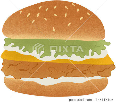 chicken burger with vegetable 143116106