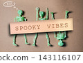 Glowing Skeletons with Spooky Vibes Sign 143116107