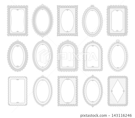 Frame Set Vintage Ornamental Line Art 143116246